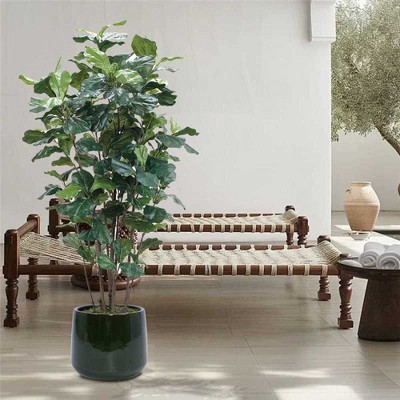 Chic Crate Set of 4 Modern Ceramic Planters with Drainage – Stylish Pots for Patio, Garden & Windowsills