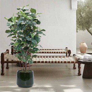 Chic Crate Set of 4 Modern Ceramic Planters with Drainage – Stylish Pots for Patio, Garden & Windowsills - 1 of 4