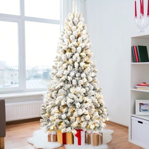 Artificial Trees Christmas Lit with 200 Warm Incandescent Lights, Prelit Christmas Tree with 498 Memory Wire Tips,Home Decoration-Maison Boucle - 1 of 4