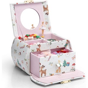 Kids Musical Jewelry Box for Girls with Drawer, Music Box with Ballerina and Stickers - 1 of 4