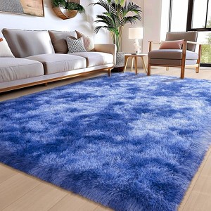 Soft Shag Area Rug 6x9 for Living Room or Bedroom, Fluffy Non-Slip Plush Carpet, Cozy Fuzzy Indoor Rug for Kids Room - 1 of 4