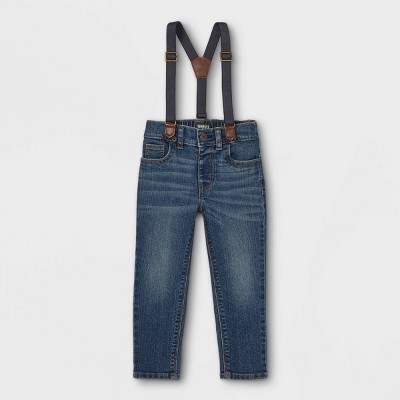 OshKosh B'gosh Toddler Boys' Denim Suspender Jeans - Blue 18M