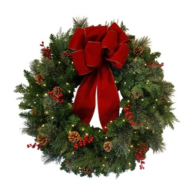 Haute Decor 30" Pre-Lit LED Classic Wreath