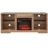 Sapphtopaz Electric Fireplace TV Stand for TVs Up to 60" Entertainment Center with LED and USB Media Console with Glass Shelves for Living Room - 4 of 4