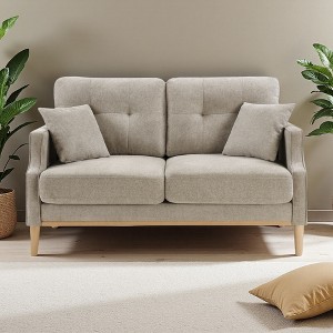 2-Seater Waterproof Polyester Loveseat with USB Port & Foam Cushion - 1 of 4