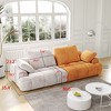 NicBex Couches for Living Room 86.6" Large Loveseat Sofa Upholstered Couch Soft Sponges Modern Designs Sofa with 4 Cozy Cushions, Yellow with grey - 2 of 4