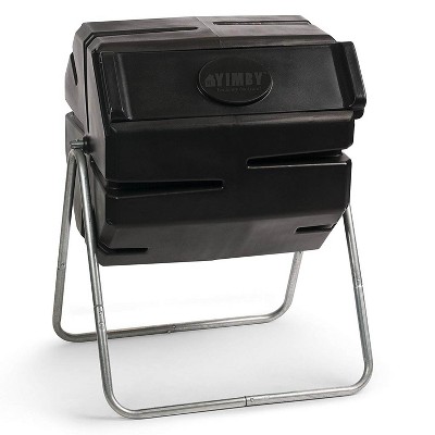 FCMP Outdoor 37 Gallon One Piece Tumbling Composter Bin for Soil (2 Pack)