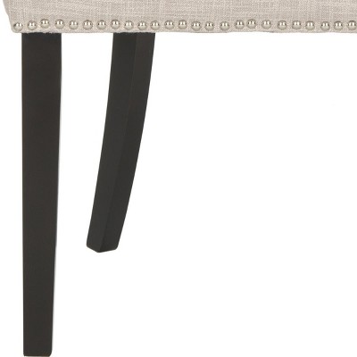 Gray Linen Upholstered Parsons Dining Chairs, Set of 2