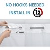 Aoibox White No Hook Shower Curtain with Snap in Liner, Waffle Weave Fabric for Bathroom, Water Repellent and Easy Care - 3 of 4