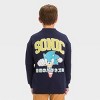 Boys' Sonic the Hedgehog Letterman Jacket - Navy Blue - 2 of 3