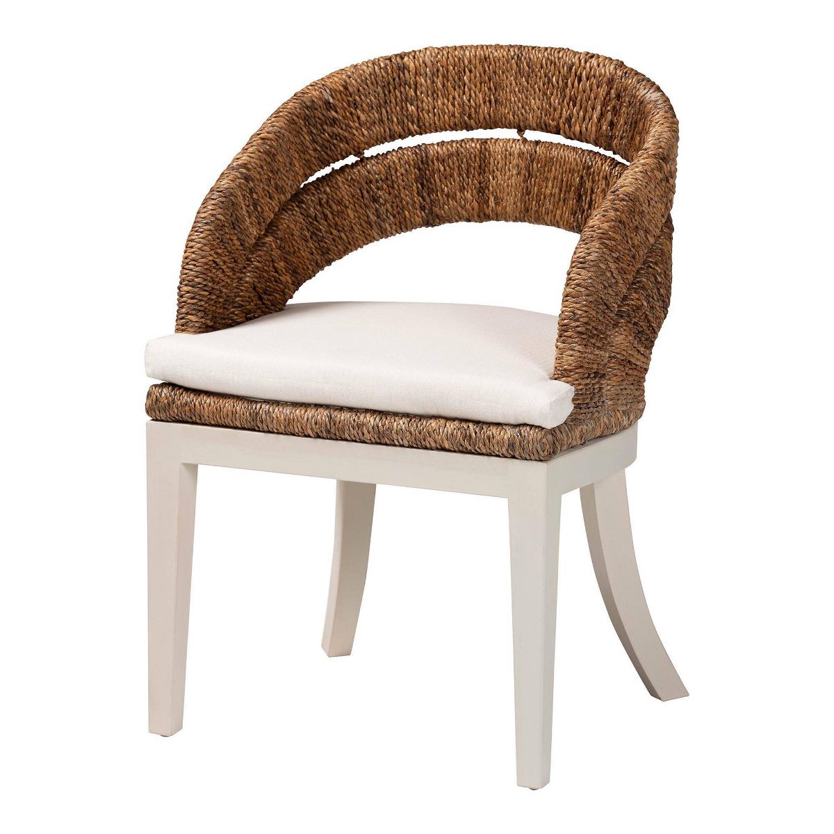 bali & pari Ubud Seagrass and Mahogany Wood Dining Chair Natural Seagrass - thumbnail 4