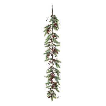 Transpac Metal 60 in. Multicolored Christmas Fir and Berry Garland