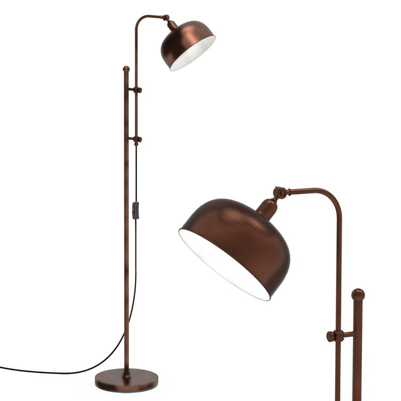 Costway Industrial Floor Lamp Standing Pole Light w/Adjustable Lamp Head & Height Bronze, 1 of 11