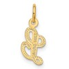 Black Bow Jewelry The Sadie 14k Yellow Gold Mini Satin Script Initial Charm, Letter L - 3 of 4