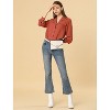 Allegra K Women's Solid Chest Pocket Button Down Notch Lapel Collar Shirt - 3 of 4