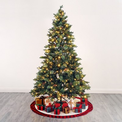Festive Pine 7.5' Pre-Lit Multicolor Christmas Tree with Pine Cones