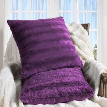 Cheer Collection Luxurious Faux Fur Throw Pillows Set of 2