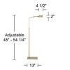 Possini Euro Design Keegan Traditional Pharmacy Floor Lamp 54 1/4" Tall Warm Gold Adjustable Swing Arm Metal Tent Shade for Living Room Reading - 4 of 4