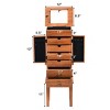 Costway Vintage Jewelry Cabinet Chest Storage Organizer Drawers&Mirror - 2 of 4