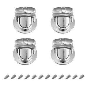 Unique Bargains Zinc Alloy Decorative DIY Handbag Purse Making Turn Lock Clasps 4 Pcs - 1 of 4