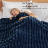 Aoibox Soft Fleece Throw Blanket, Cozy Striped Jacquard Bed Cover, Lightweight Fuzzy for All Seasons, Navy Blue - 2 of 4