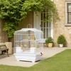 Coucheta 20.5" Travel Bird Cage - Portable Design with Handle, Standing Pole, Food Container & Wood Perch for Lovebirds, Cockatiels, Canaries - 3 of 4