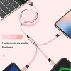 Boersma Multi Charging Cable 3Pack 4FT, 3-in-1 Fast Charging Braided Cord C Universal USB Charger Cable Compatible with iPhone, Micro USB, Black - 2 of 4