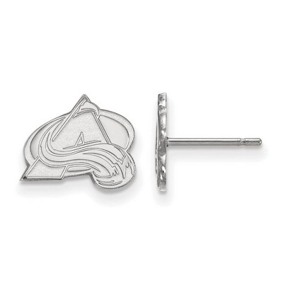 Black Bow Jewelry 14k White Gold Colorado Avalanche NHL Stud Earrings