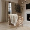 Indigo Road by Egypt Sherrod 50"x60" Damara Slub Stripe Tasseled Cotton Blend Throw Mushroom - 2 of 4