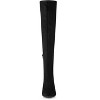 Allegra K Women's Chunky Heels Rhinestone Over the Knee High Sock Boots - 4 of 4