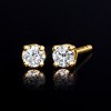 Ross-Simons 0.10 ct. t.w. Lab-Grown Diamond Stud Earrings in 18kt Gold Over Sterling - 3 of 4