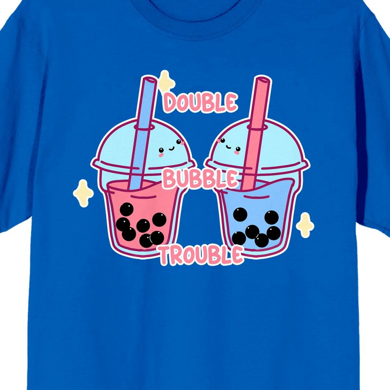 Bobadorable Double Bubble Trouble Crew Neck Short Sleeve Royal Blue Unisex Adult T-shirt, 2 of 4