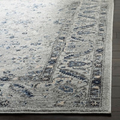 Charleston 9' x 12' Grey and Dark Grey Synthetic Area Rug