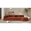 Modern 3 Piece Right-Facing Curved Sectional Sofa, Chaise Lounge with High-Density Foam Structure, Sofa with Polyester Cushion-Coolbibila - 3 of 4