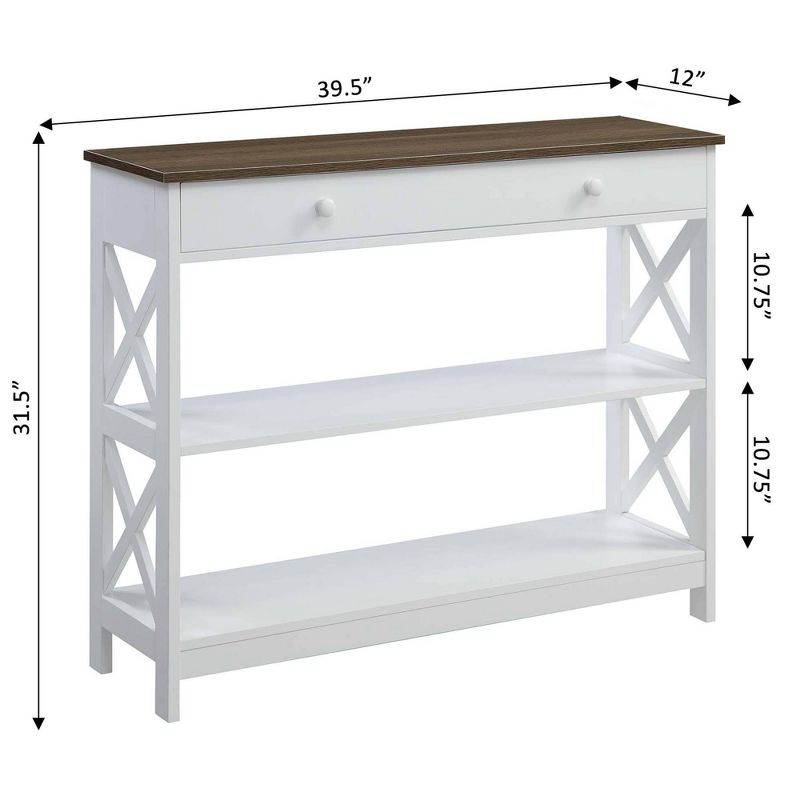 Breighton Home Xavier Console Table with Open Shelves and Drawer, 6 of 8