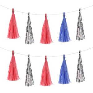 Unique Bargains Party Decoration Reusable Tassel Garland Banner DIY Kits 15 Pcs - 1 of 3
