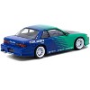 Nissan Silvia (S13) Vertex RHD "Falken Tires" Green & Blue wuth Carbon Hood "Global64" Series 1/64 Diecast Model by Tarmac Works - 2 of 3
