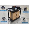 Offex 32" x 18" Mobile Utility Tub Cart with 2 Shelves & Push Handle - Black - 3 of 4
