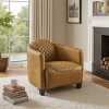 Art Leon Mid-century Modern Genuine Leather Accent Chair with Quilted Design - 2 of 4