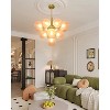 PAKOKULA Modern 13-Light Gold Cluster Bubble Chandelier with Globe Frosted Glass Shades - 3 of 4