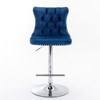 VYNXARIA Swivel Velvet Barstools Adjusatble Seat Height from 25-33 Inch, Modern Upholstered Chrome base Bar Stools£¬Blue£¬set of 2 - 3 of 4