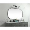 Elegant Lighting Metal Frame Oval Mirror 36x60 Inch in Black - 3 of 4