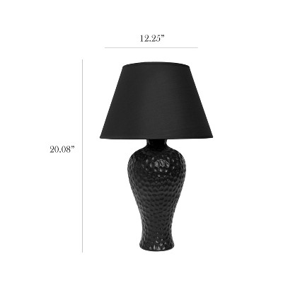 Textured Stucco Curvy Ceramic Table Lamp - Simple Designs