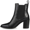 Journee Signature Womens Genuine Leather Rowann Square Toe Stacked Chelsea Booties - 2 of 4