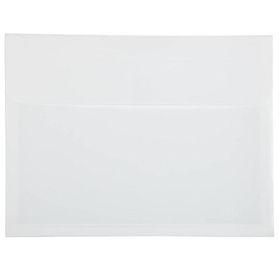 JAM Paper 12pk Plastic Expansion Envelopes with Hook & Loop Closure - Letter Booklet - 9 3/4 x 13 - White