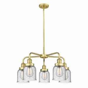 Bell - 5 Light Stem Hung Chandelier In Art Deco Style-14.75 Inches Tall and 23 Inches Wide - 1 of 1