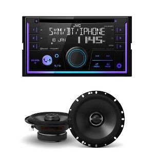 JVC KW-R950BTS 2-DIN CD Receiver BT/USB/Sirius XM/Amazon Alexa/13-Band EQ / Variable-Color Illumination with 1 Pair S-S65 6.5" Coax Speakers - 1 of 4