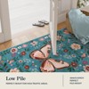 Lahome Modern Butterfly Floral Short Pile Velvet Rectangular Indoor Area Rug - 2 of 4