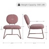 Art Leon Fabric Upholstered Armless Accent Chair with Colored Iron Legs - 4 of 4