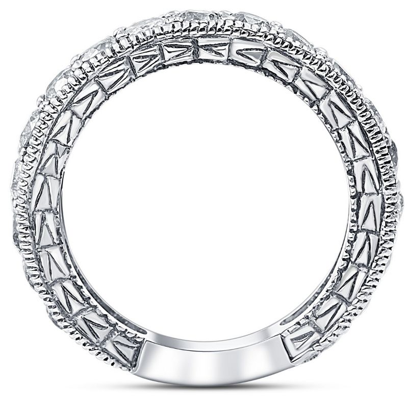 Pompeii3 1 3/8ct Antique Real Diamond Wedding Anniversary Ring, 2 of 6